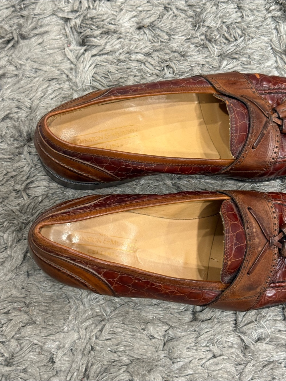 Johnston & Murphy Cellini Brown Leather Italian Tassel Loafer - Picture 5 of 12